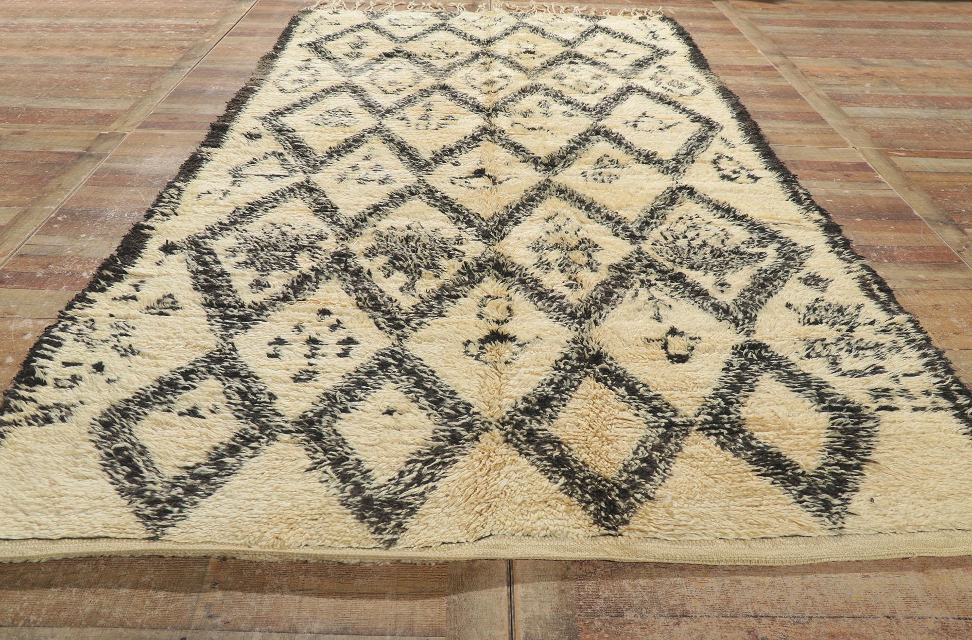 Wool Vintage Moroccan Beni Ourain Rug For Sale