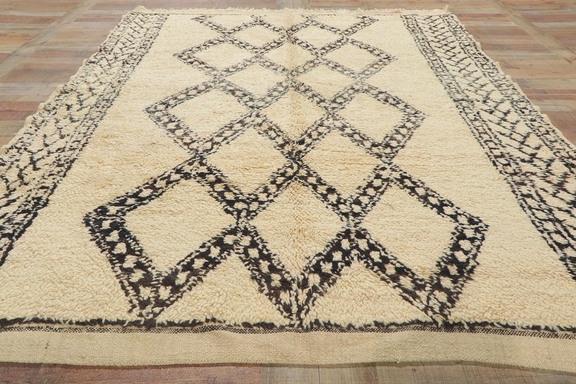 Wool Vintage Moroccan Beni Ourain Rug For Sale