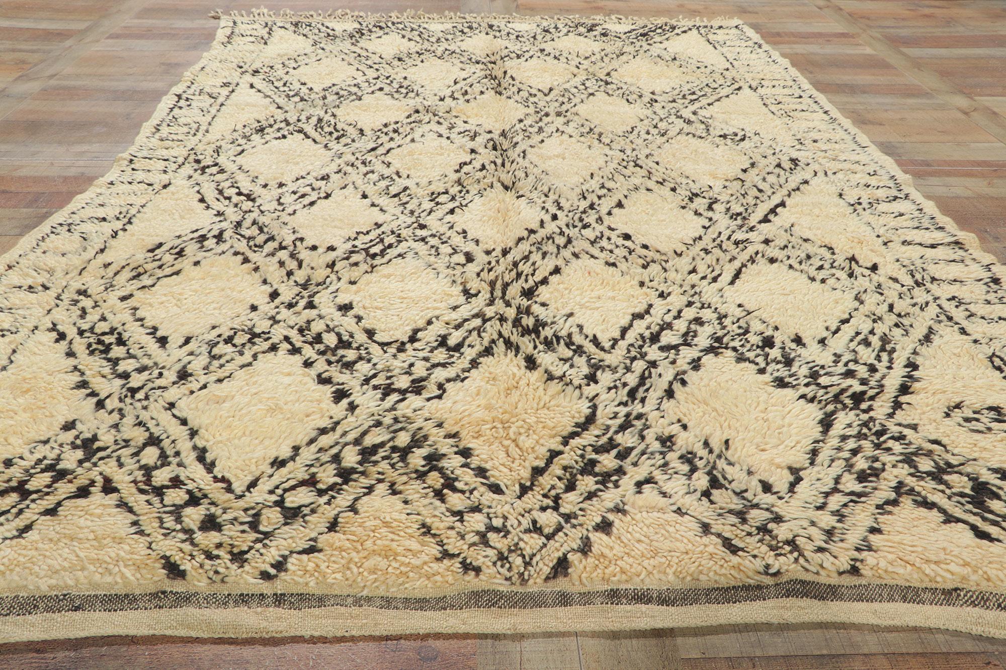 Wool Vintage Moroccan Beni Ourain Rug For Sale