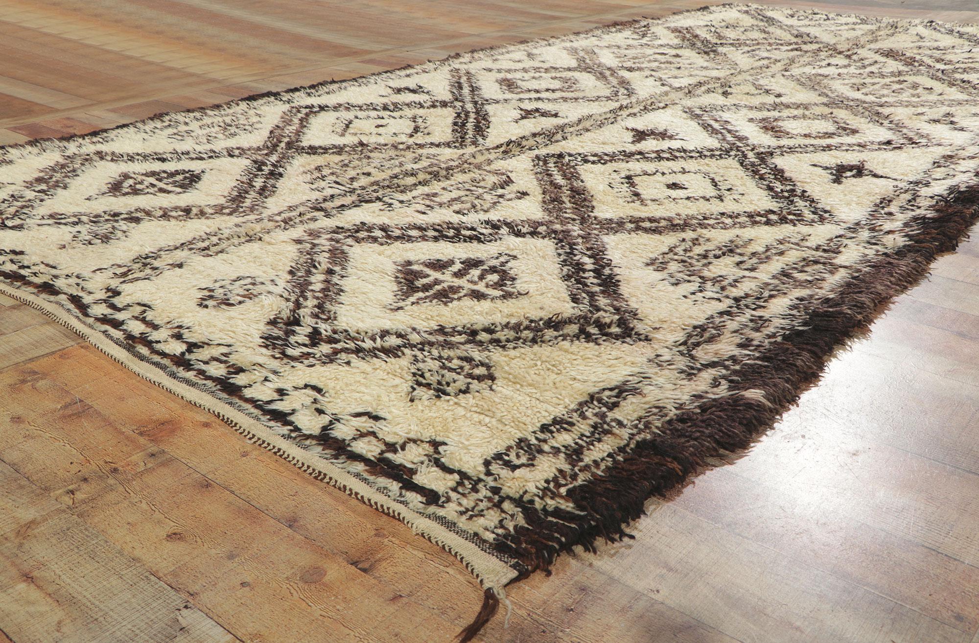 Wool Vintage Moroccan Beni Ourain Rug For Sale