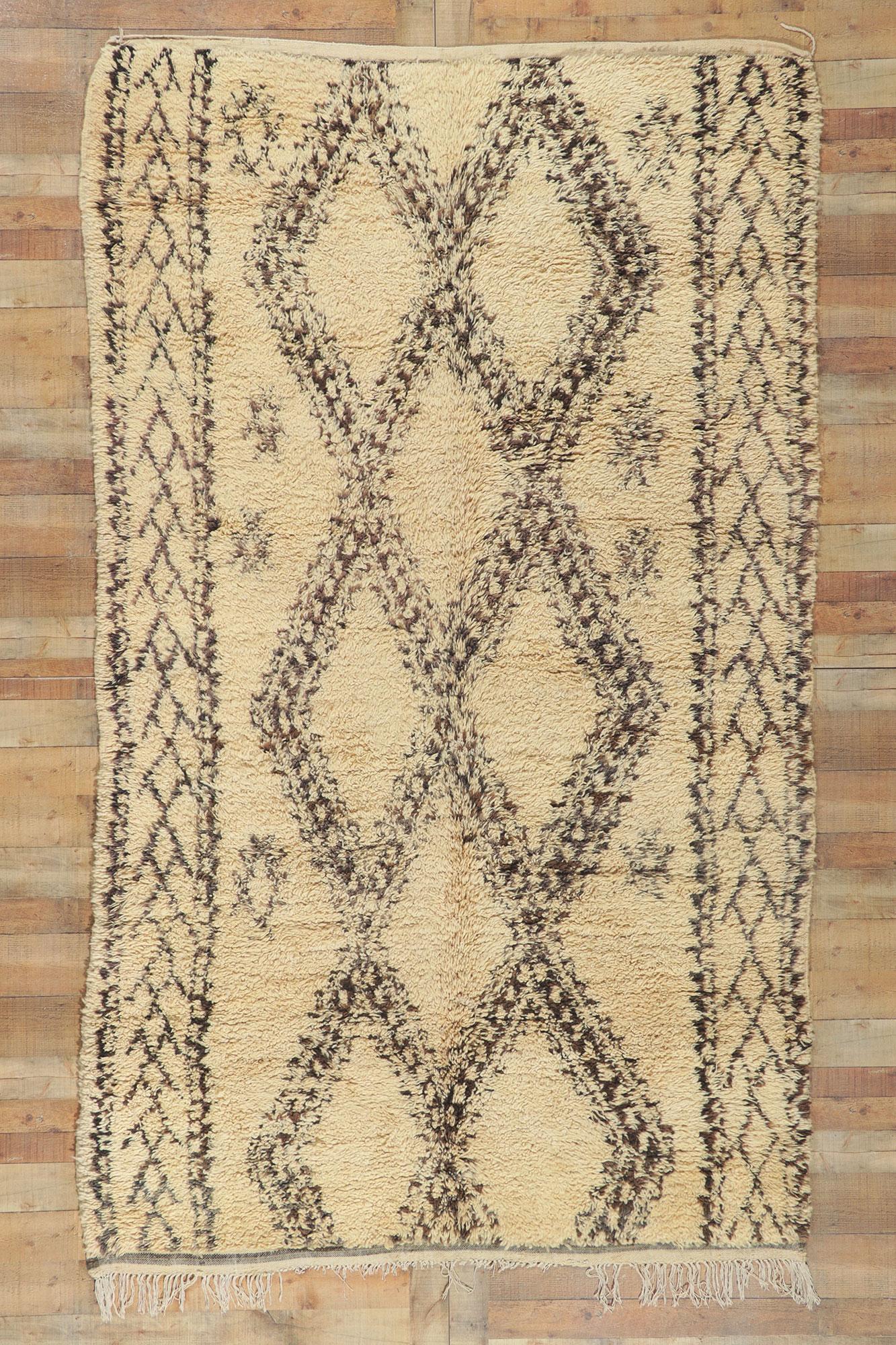 Wool Vintage Moroccan Beni Ourain Rug For Sale