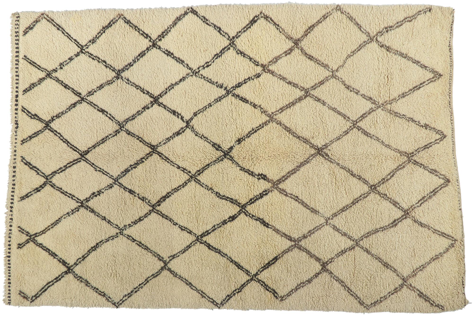 Laine Tapis marocain Beni Ourain vintage en vente