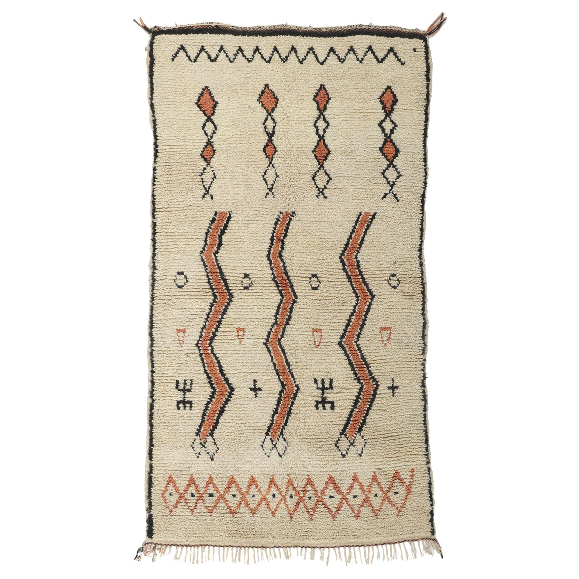 Vintage Moroccan Beni Ourain Rug