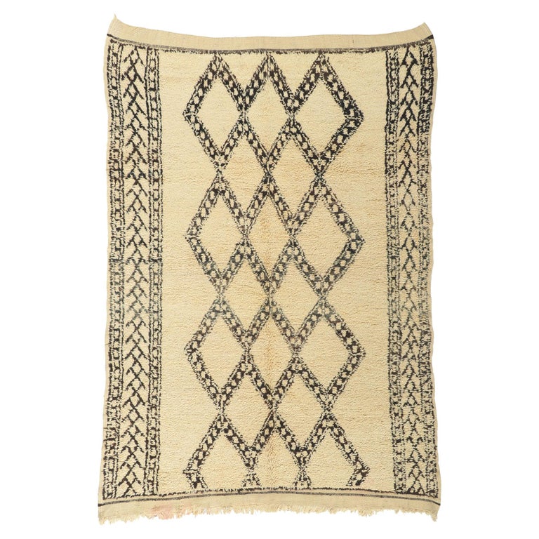 Vintage Moroccan Beni Ourain Rug For Sale at 1stDibs
