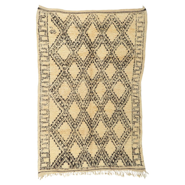 Vintage Moroccan Beni Ourain Rug For Sale at 1stDibs