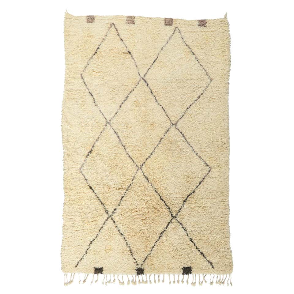 Vintage Moroccan Beni Ourain Rug For Sale at 1stDibs