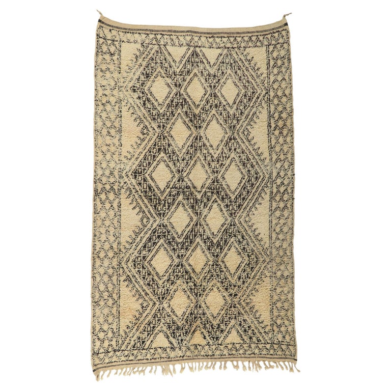 Vintage Moroccan Beni Ourain Rug For Sale at 1stDibs