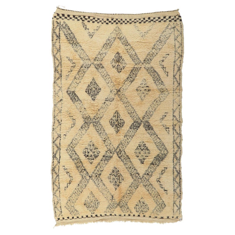 Vintage Moroccan Beni Ourain Rug For Sale at 1stDibs