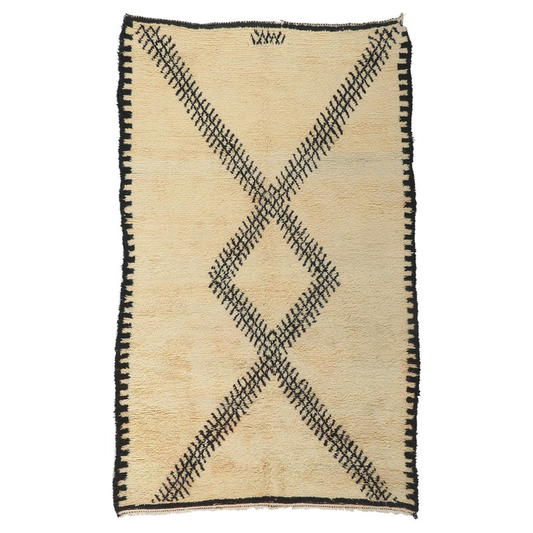 Vintage Moroccan Beni Ourain Rug For Sale at 1stDibs