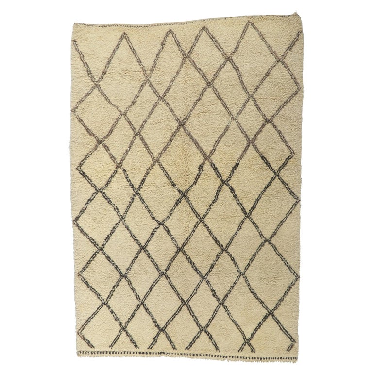 Vintage Moroccan Beni Ourain Rug For Sale at 1stDibs
