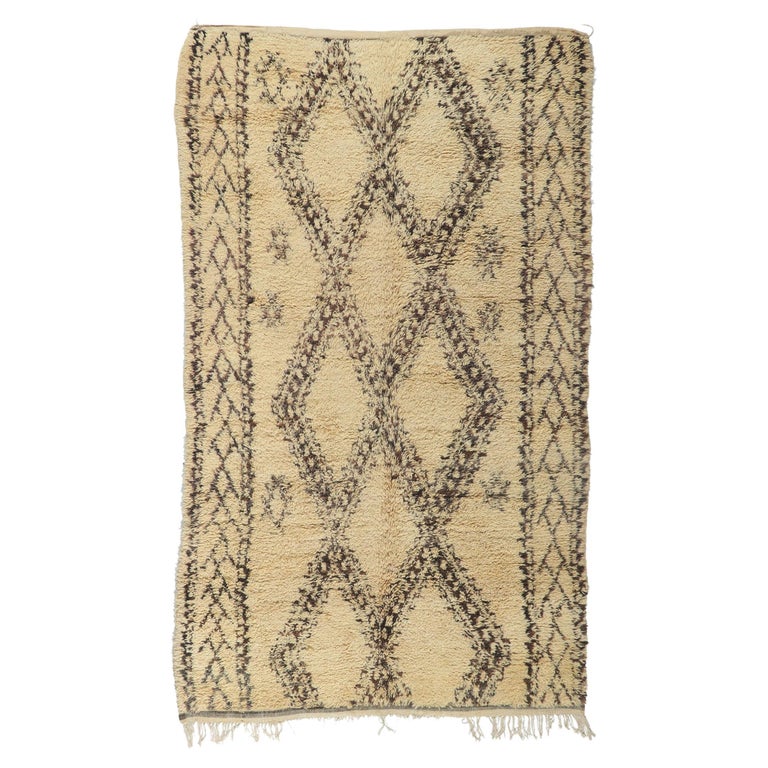Vintage Moroccan Beni Ourain Rug For Sale at 1stDibs