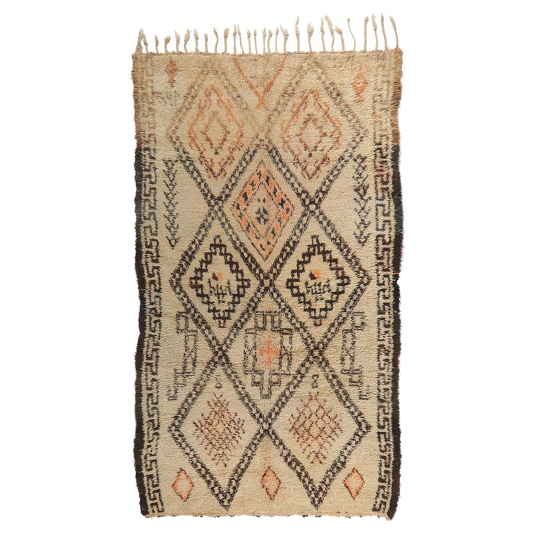 Vintage Moroccan Beni Ourain Rug For Sale at 1stDibs