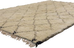 Marokkanischer Beni Ourain-Teppich im Vintage-Stil, Mid-Century Modern trifft Stammeskunst-Enchantment