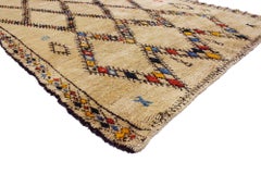 Vintage Moroccan Beni Ourain Rug, Midcentury Modern Meets Tribal Enchantment