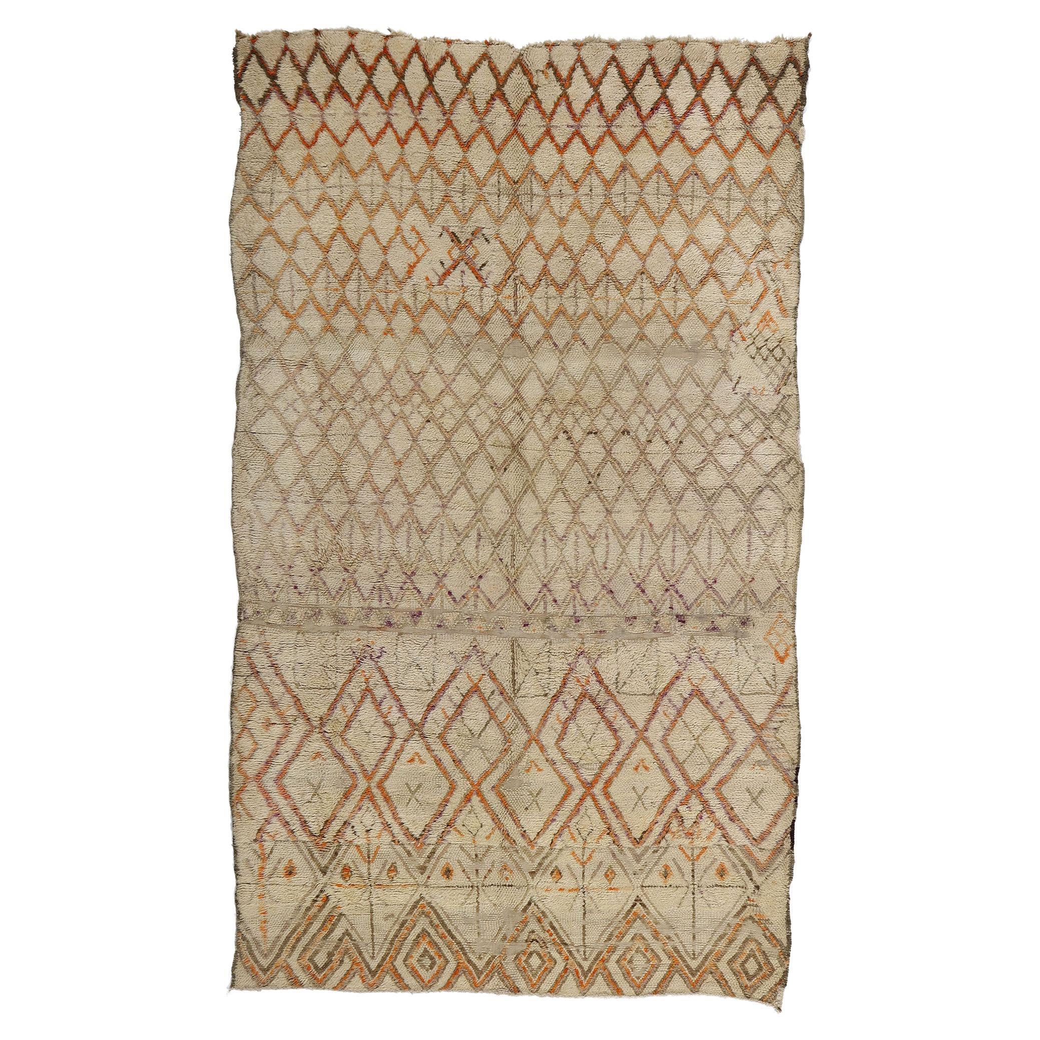 Tapis Beni Ourain marocain berbère mi-siècle des années 1950, 05'05 x 08'11 en vente