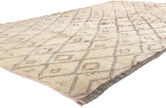 Vintage Moroccan Beni Ourain Rug, Midcentury Modern Style Meets Shibui
