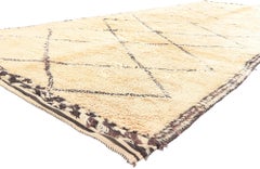 Vintage Moroccan Beni Ourain Rug, Subtle Shibui Meets Midcentury Modern