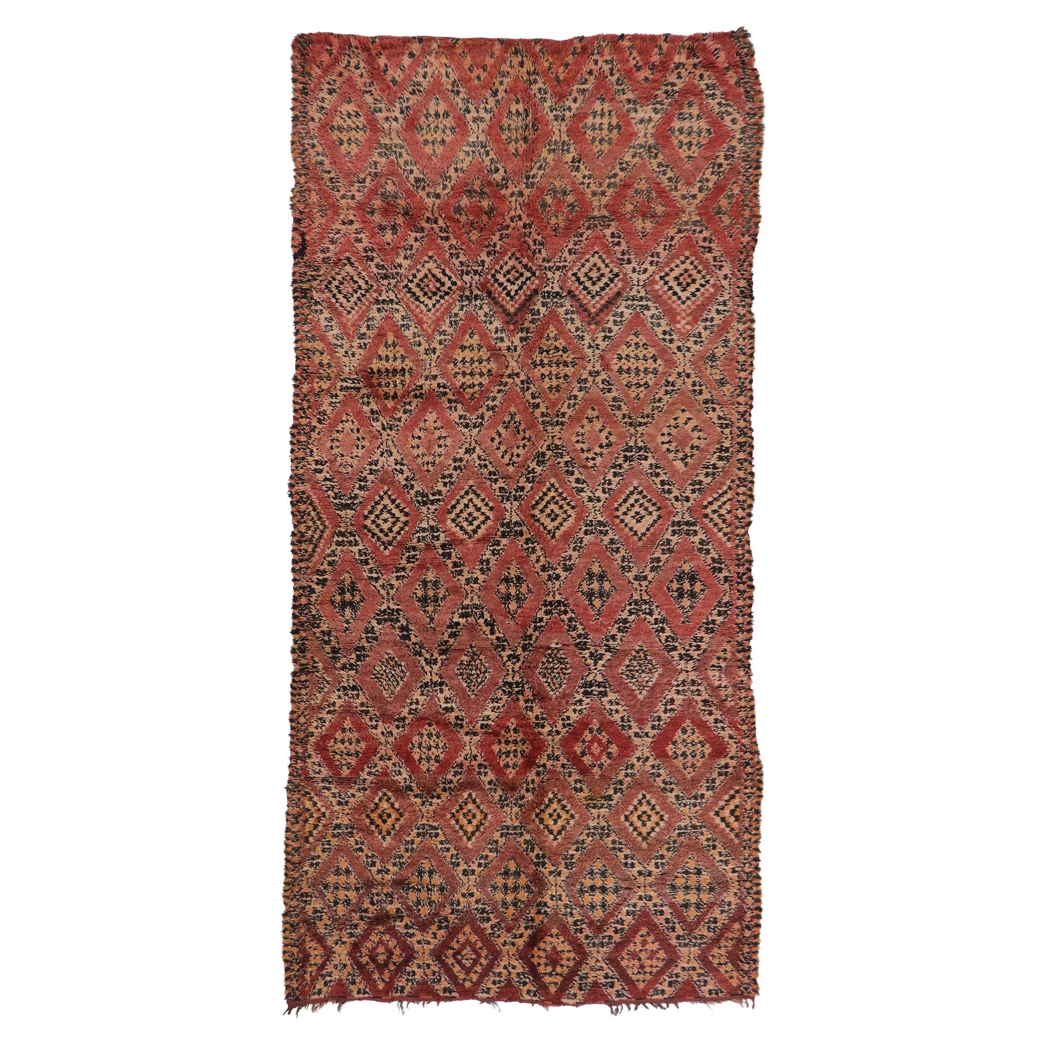 Marokkanischer Beni Ourain-Teppich im Vintage-Stil, Bohemian Meets Modern Desert