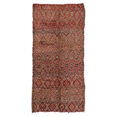 Vintage Moroccan Beni Ourain Rug, Bohemian Meets Modern Desert