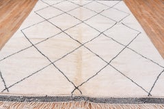 Vintage Moroccan Beni Ourain Rug with Diamond Lattice Design