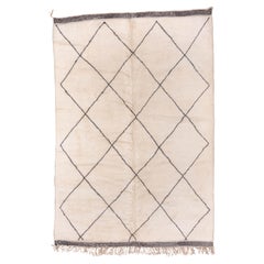 Vintage Moroccan Beni Ourain Rug with Diamond Lattice Design