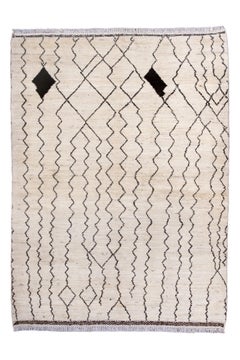 Alfombra marroquí vintage Beni Ourain con diseño bereber lineal
