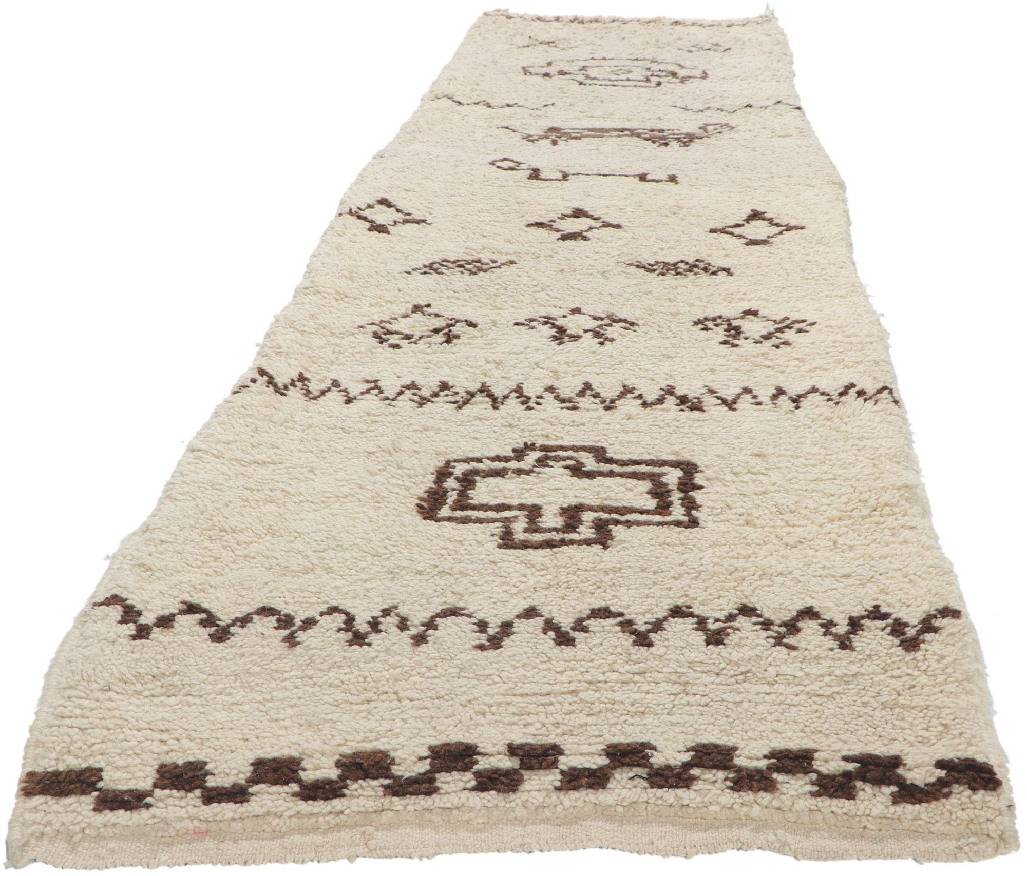 Tribal Vintage Moroccan Beni Ourain Runner For Sale