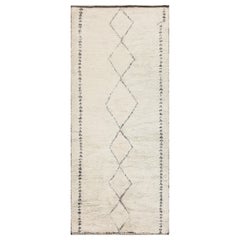 Vintage Moroccan Beni Ourain Shag Rug. Size: 6' 4" x 13' 7"