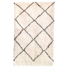 Vintage Moroccan Beni Ourain Small Floor Accent Rug