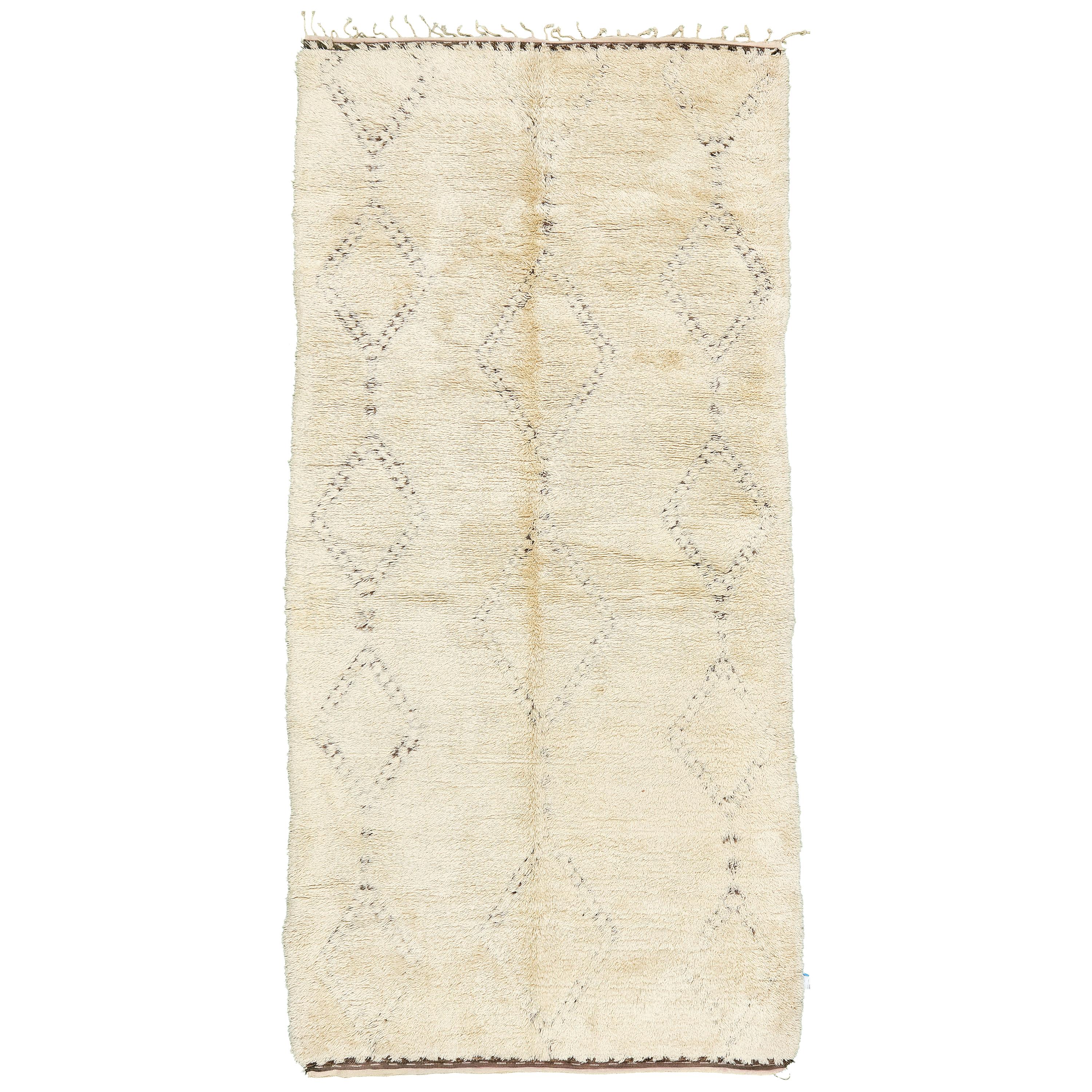 Vintage Moroccan Beni Ourain Tribe Berber Rug