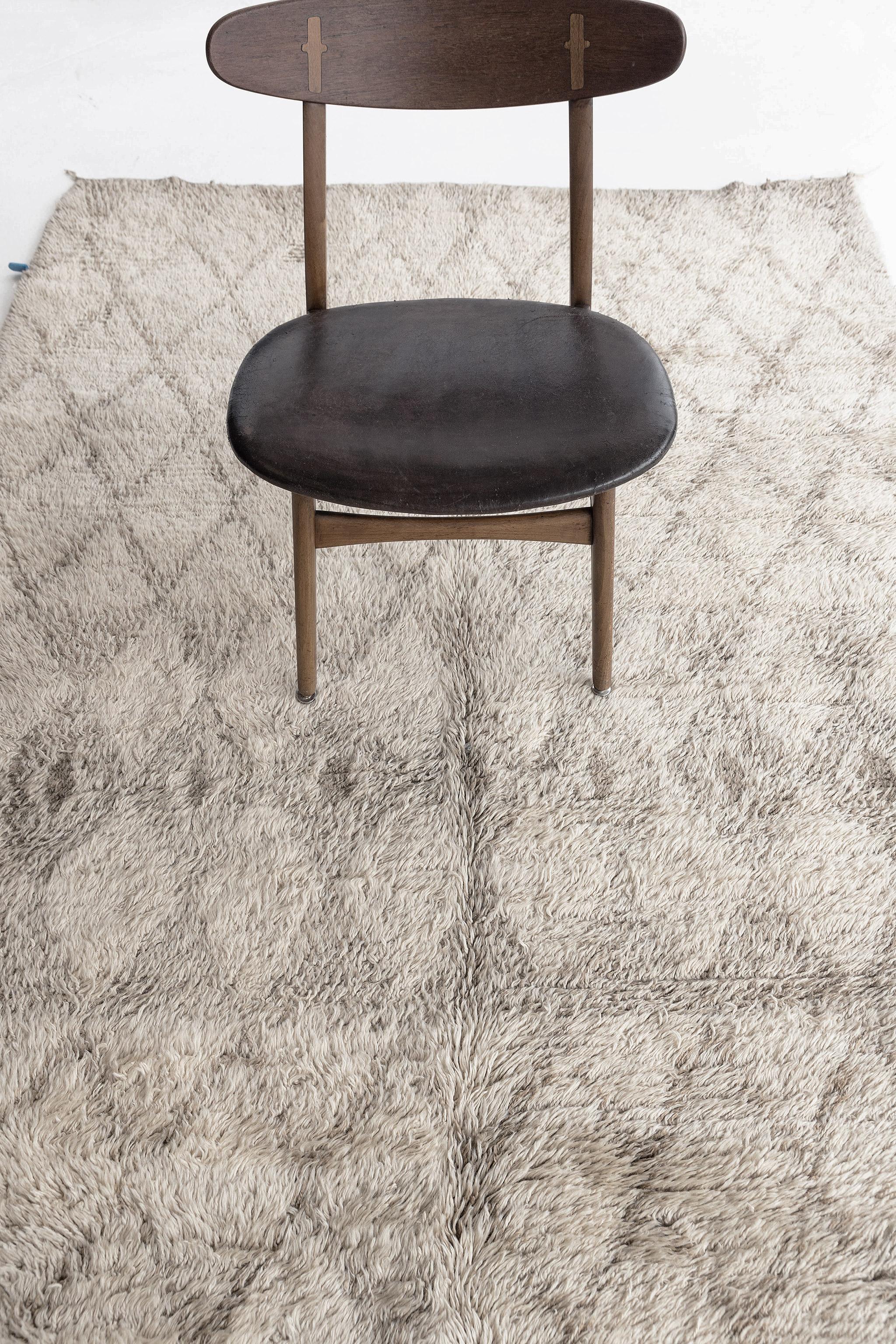 Hand-Knotted Vintage Moroccan Beni Ourain Tribe Rug For Sale