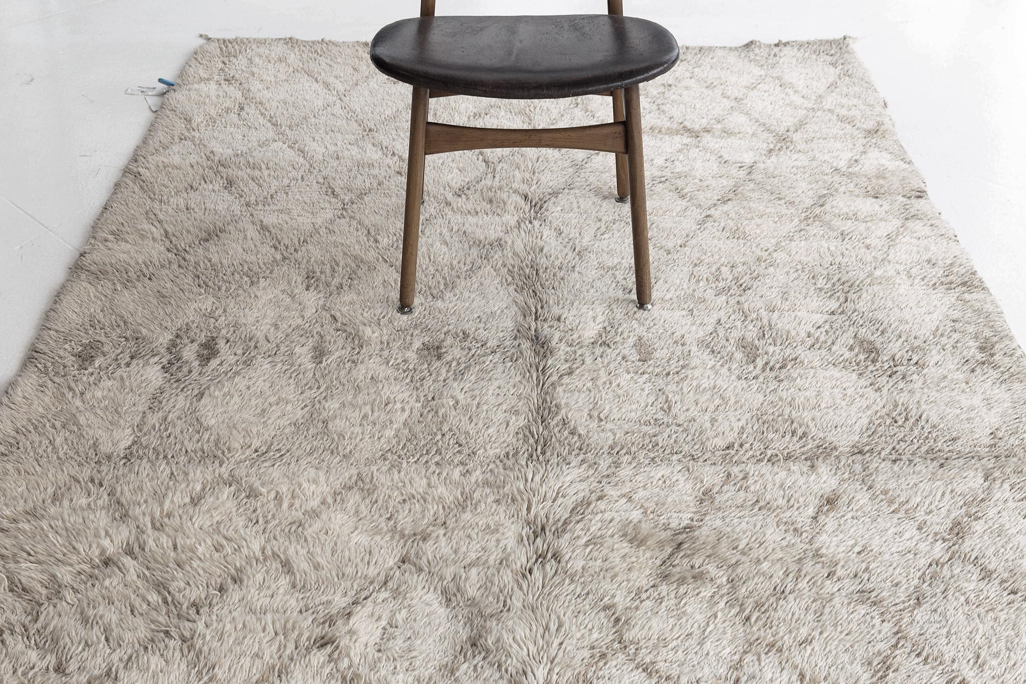 20th Century Vintage Moroccan Beni Ourain Tribe Rug For Sale