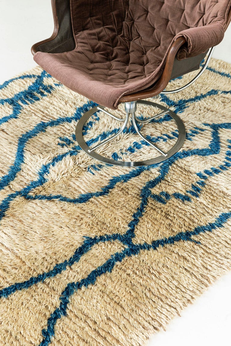 Vintage Moroccan Beni Ourain Tribe Rug at 1stDibs