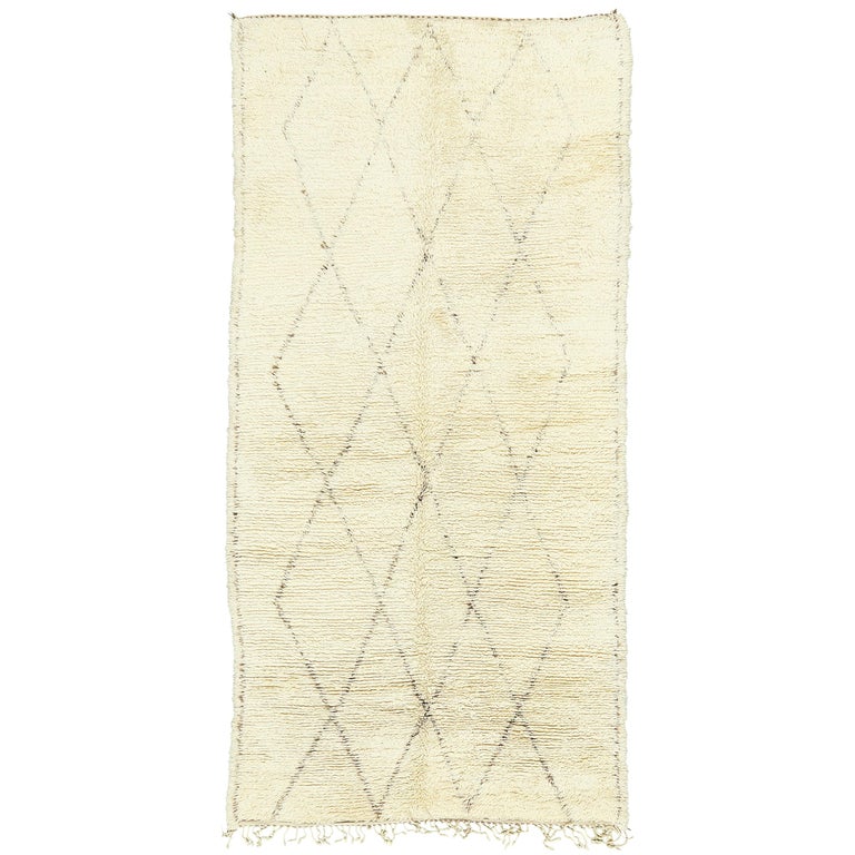 Vintage Moroccan Beni Ourain Tribe Rug For Sale at 1stDibs