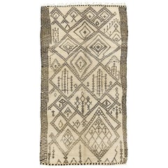 Vintage Moroccan Beni Ourain Tribe Rug