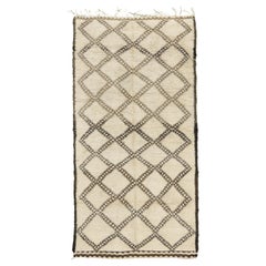 Retro Moroccan Beni Ourain Tribe Rug