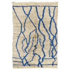 Vintage Moroccan Beni Ourain Tribe Rug