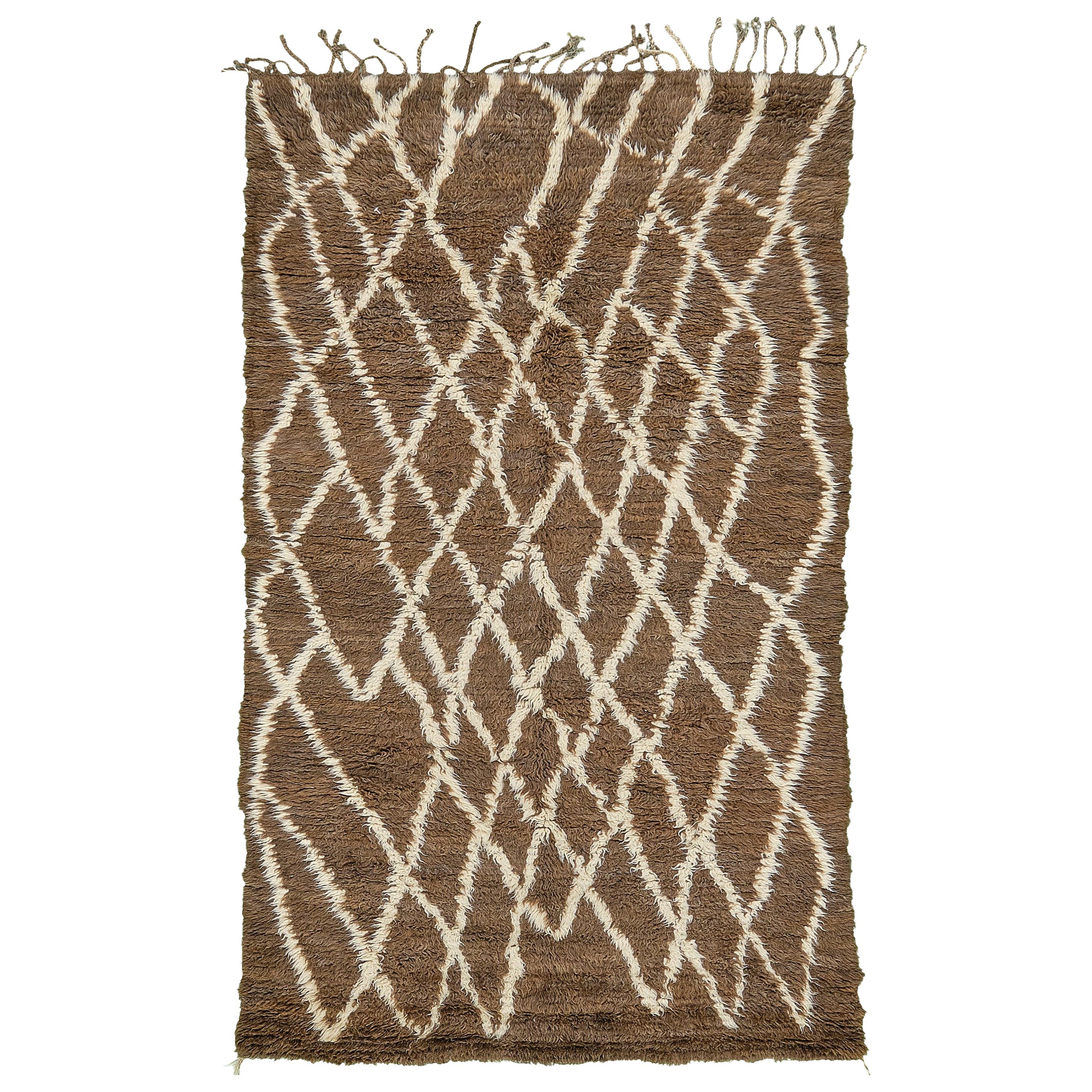 Tapis vintage marocain de la tribu Beni Ourain