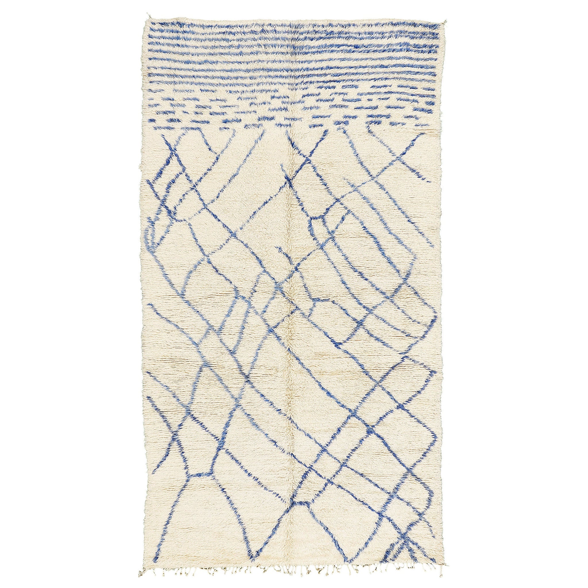 Vintage Moroccan Beni Ourain Tribe Rug
