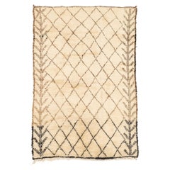 Retro Moroccan Beni Ourain Wool Rug