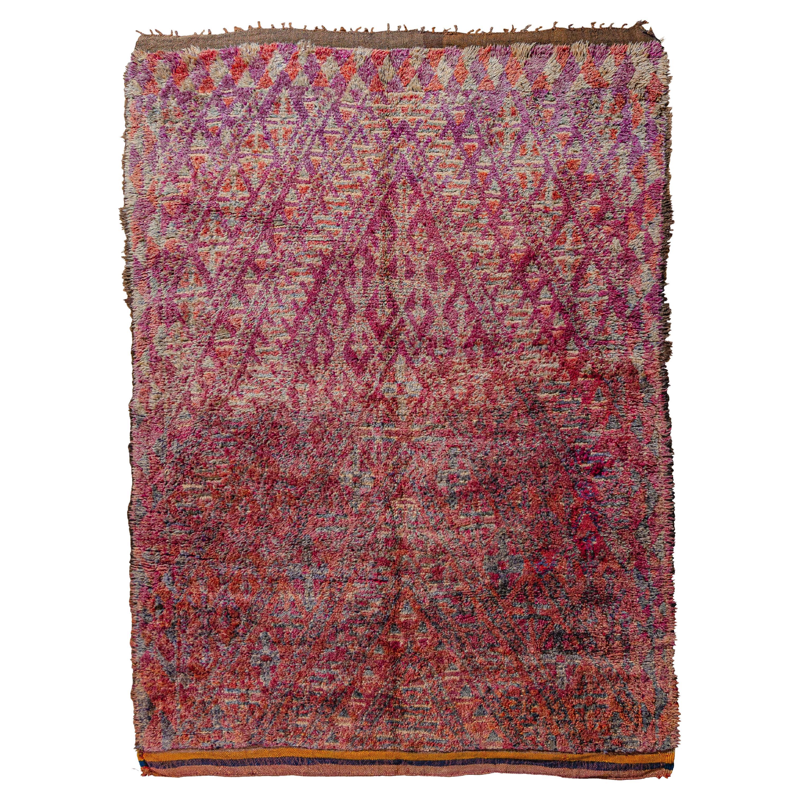 Vintage Moroccan Berber Guigou carpet with chevrons curated by Breuckelen Berber For Sale