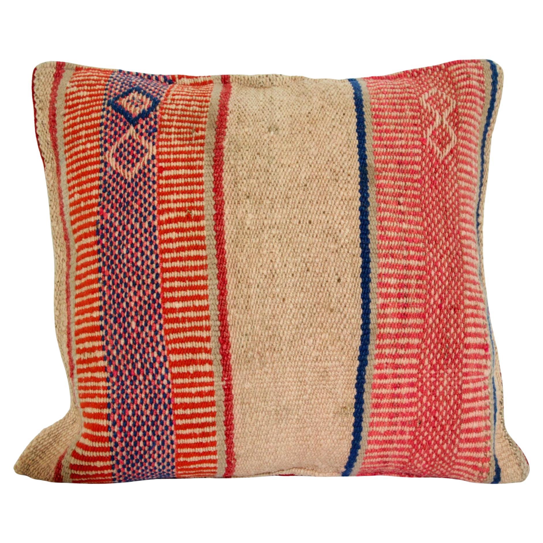 Vintage Moroccan Berber Handwoven Throw Pillow