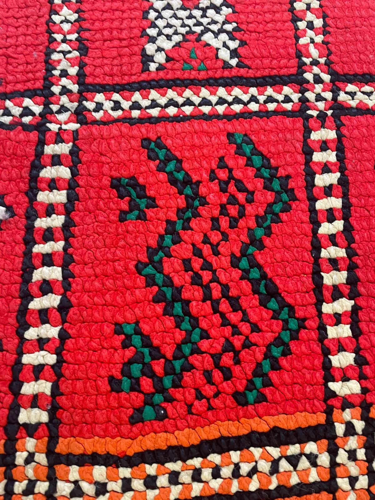 Wool Vintage Moroccan Berber Kilim Rug – Handwoven Tribal Flatweave, Mid-20th Century For Sale