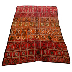 Vintage Moroccan Berber Kilim Rug – Handwoven Tribal Flatweave, Mid-20th Century