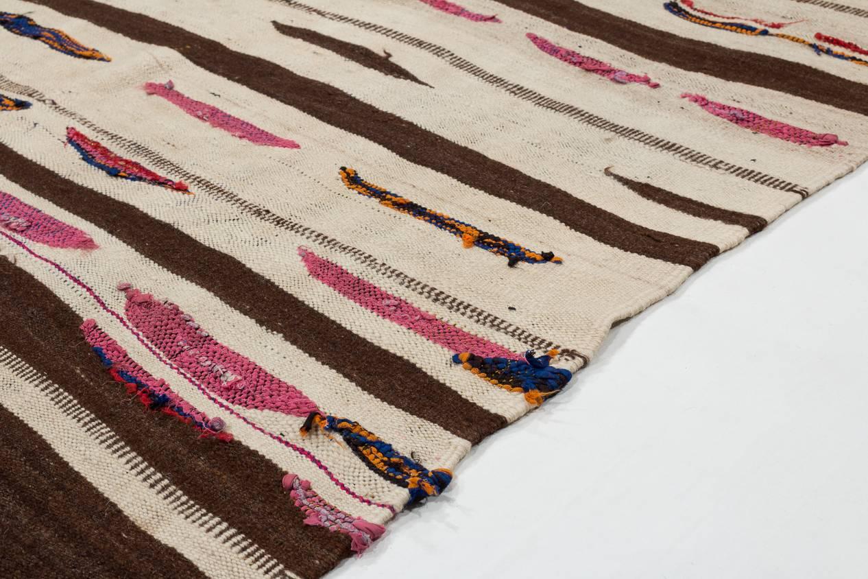 Vintage Moroccan Berber Kilim with Stripes In Excellent Condition In New York, NY