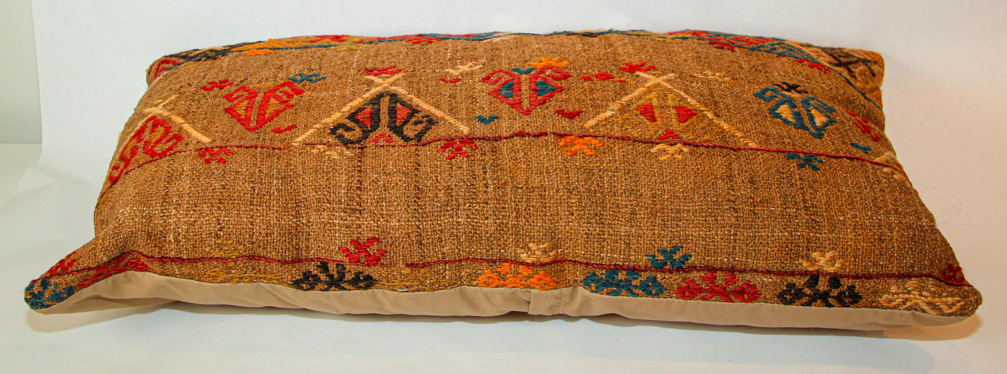Vintage Moroccan Berber Pillow Hand-Woven Rug Pillow For Sale 1