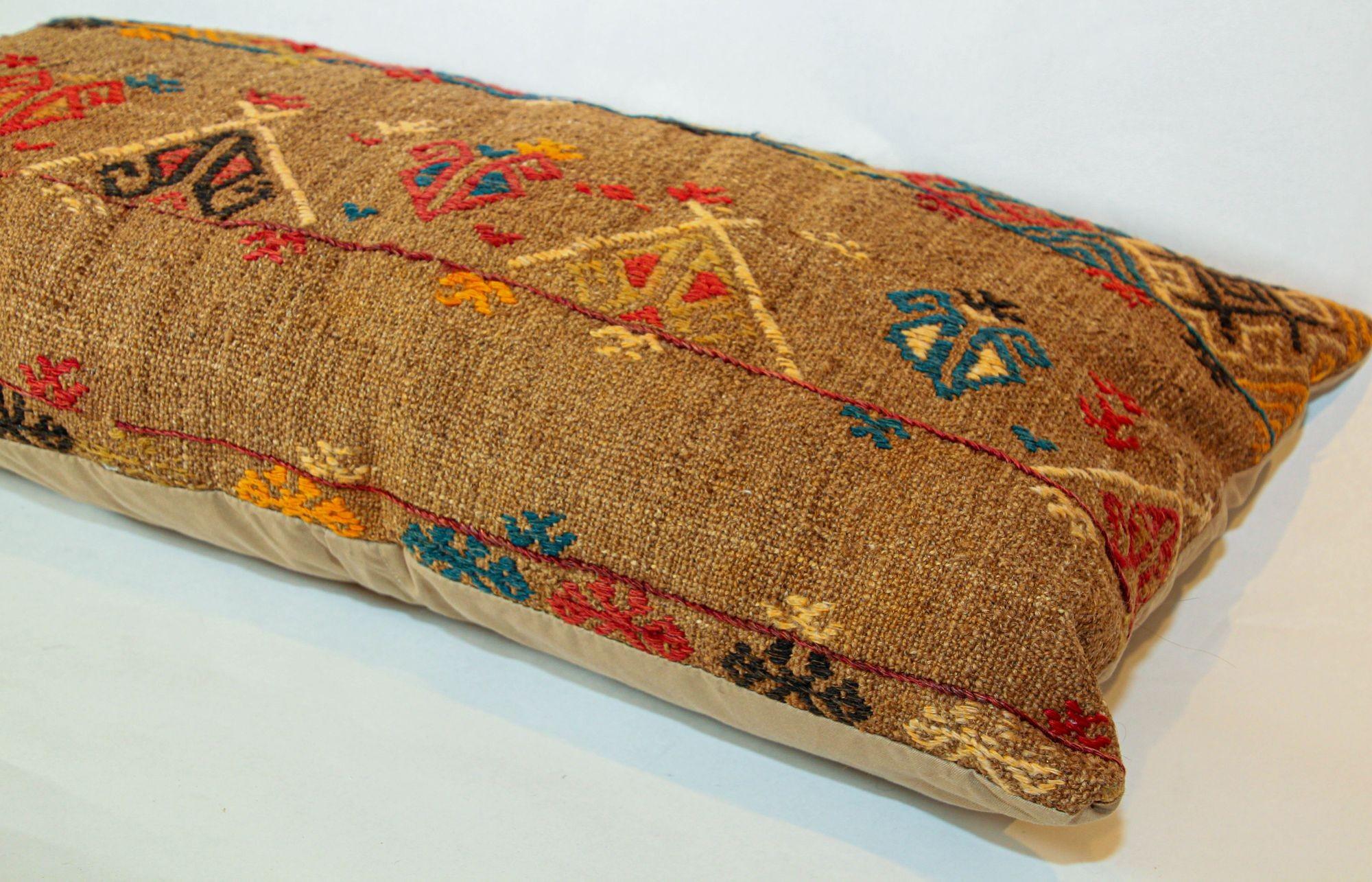 Vintage Moroccan Berber Pillow Hand-Woven Rug Pillow For Sale 2