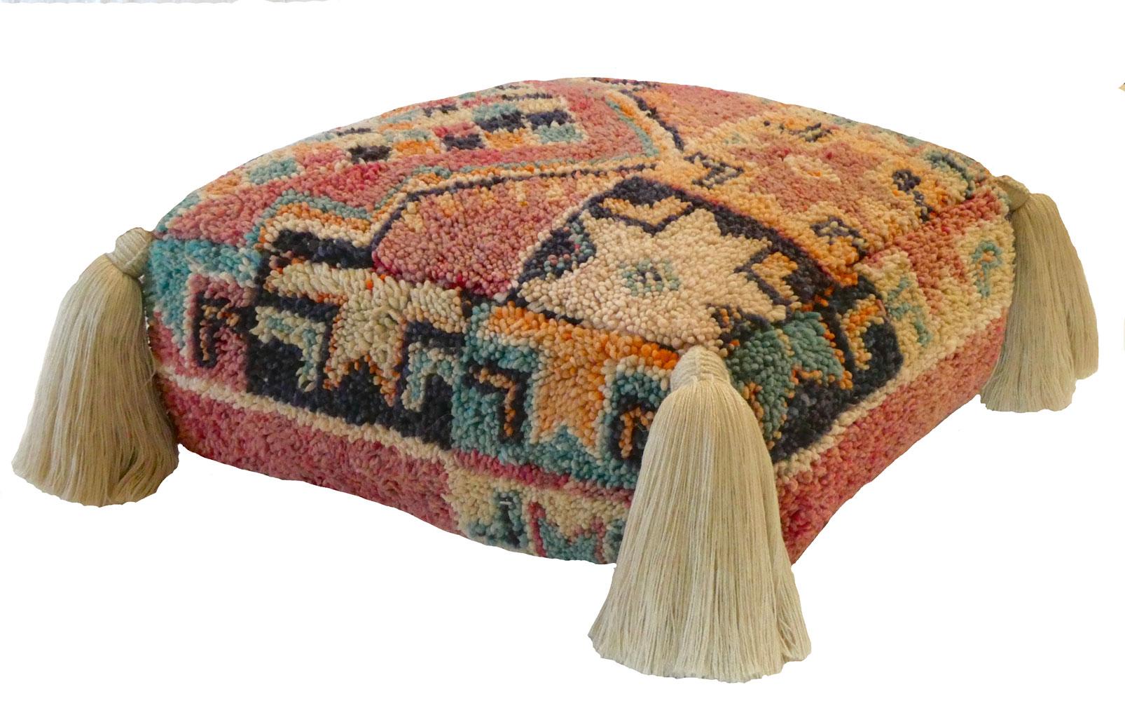 Lana Cuscino da terra Pouf marocchino vintage in lana in vendita
