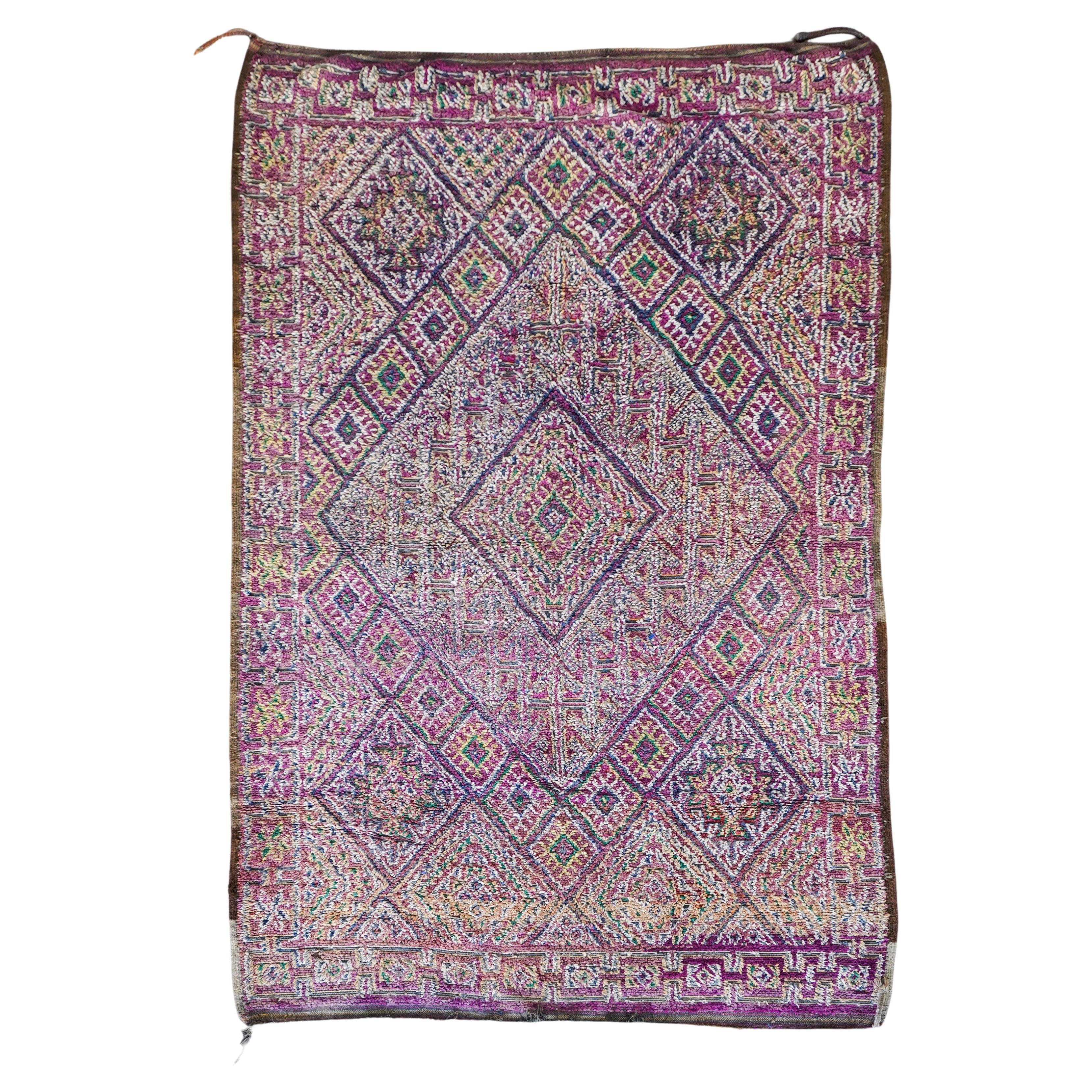 Marokkanischer Berberteppich aus den 70er Jahren  100% Wolle  6,4x11,5 Ft 195x350 Cm