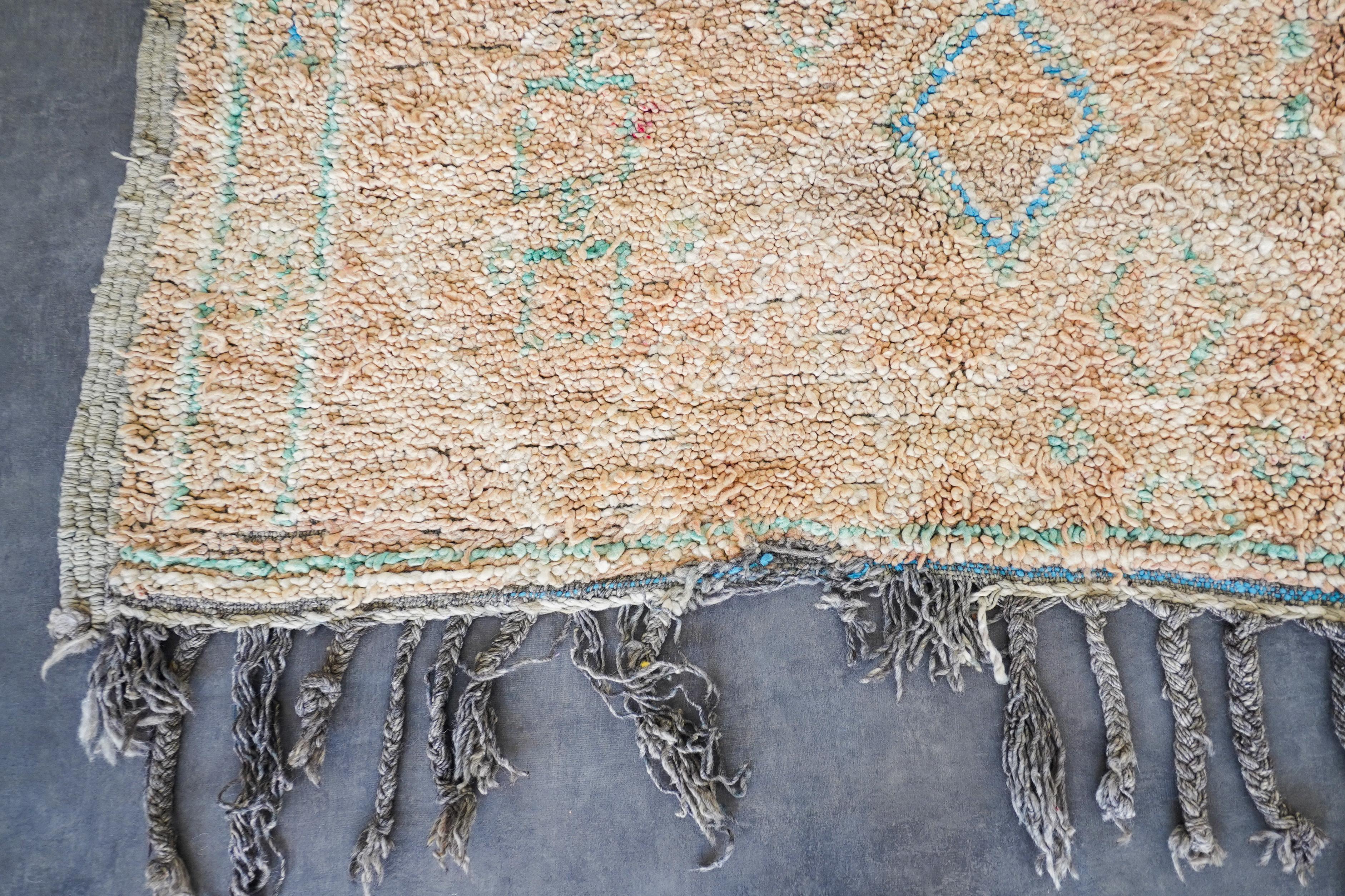 Marocain Tapis berbère marocain vintage des années 70  100% laine  6,8 x 9 Ft 205 x 270 cm en vente